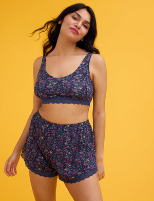 WonderKnit™ V-neck Bralette - Bloom Indigo - Cotton/Modal/Spandex -Thirdlove