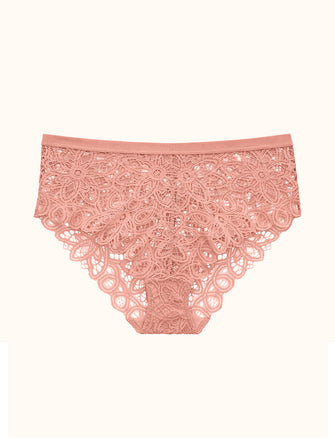 Boho Lace Mid-Rise Brief - Cameo - Nylon/Spandex/Cotton - ThirdLove,modelD