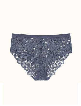Boho Lace Mid-Rise Brief - Dusk - Nylon/Spandex/Cotton - ThirdLove,modelY