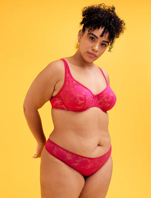 Foliage Thong - Hibiscus - Nylon/Spandex - ThirdLove,modelV