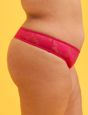 Foliage Thong - Hibiscus - Nylon/Spandex - ThirdLove,modelV