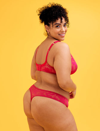 Foliage Thong - Hibiscus - Nylon/Spandex - ThirdLove,modelV