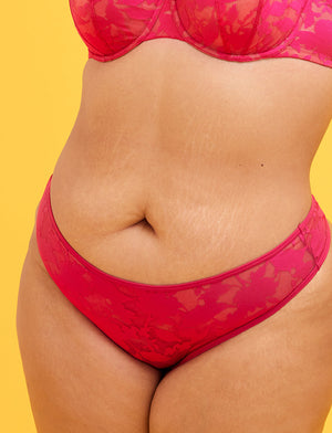 Foliage Thong - Hibiscus - Nylon/Spandex - ThirdLove,modelV