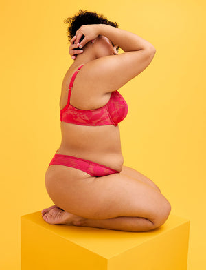 Foliage Thong - Hibiscus - Nylon/Spandex - ThirdLove,modelV