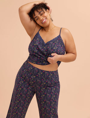 WonderKnit™ Cropped Pant - In Bloom Indigo - Cotton/Modal/Spandex -Thirdlove