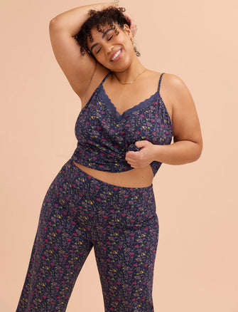 WonderKnit™ Cropped Pant - In Bloom Indigo - Cotton/Modal/Spandex -Thirdlove