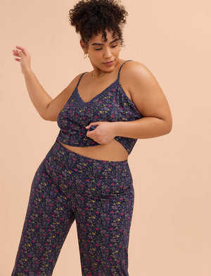 WonderKnit™ Cropped Pant - In Bloom Indigo - Cotton/Modal/Spandex -Thirdlove