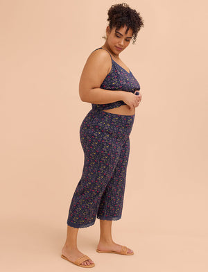 WonderKnit™ Cropped Pant - In Bloom Indigo - Cotton/Modal/Spandex -Thirdlove