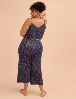 WonderKnit™ Cropped Pant - In Bloom Indigo - Cotton/Modal/Spandex -Thirdlove