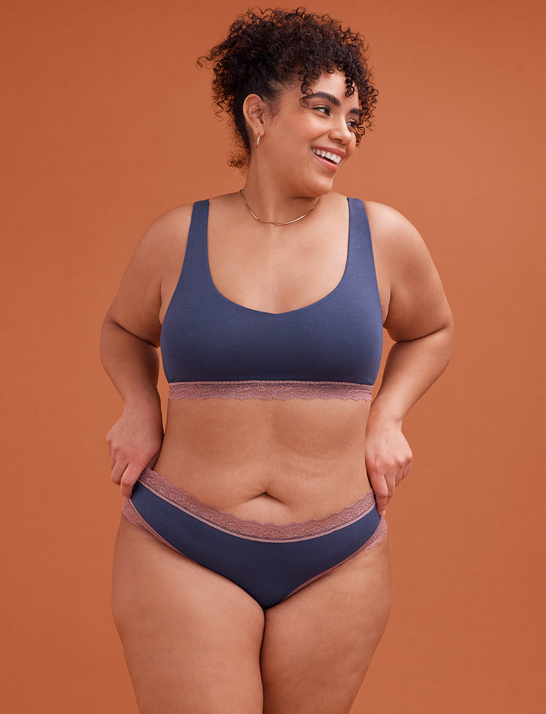 WonderKnit™ V-neck Bralette - Twilight Indigo - Cotton/Modal/Spandex -Thirdlove