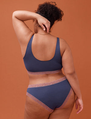 WonderKnit™ V-neck Bralette - Twilight Indigo - Cotton/Modal/Spandex -Thirdlove
