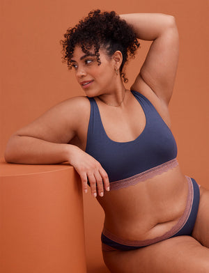 WonderKnit™ V-neck Bralette - Twilight Indigo - Cotton/Modal/Spandex -Thirdlove