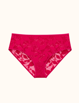 Foliage Mid-Rise Brief - Hibiscus, Nylon/Spandex - Thirdlove,modelMM