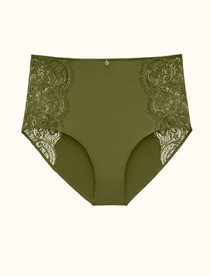 Lace High Brief - Olive - Nylon - ThirdLove,modelHH