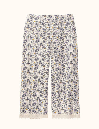 WonderKnit™ Cropped Pant - In Bloom Sea salt - Cotton/Modal/Spandex -Thirdlove