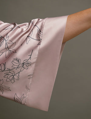 Satin Robe - Atmosphere Print - Polyester -Thirdlove