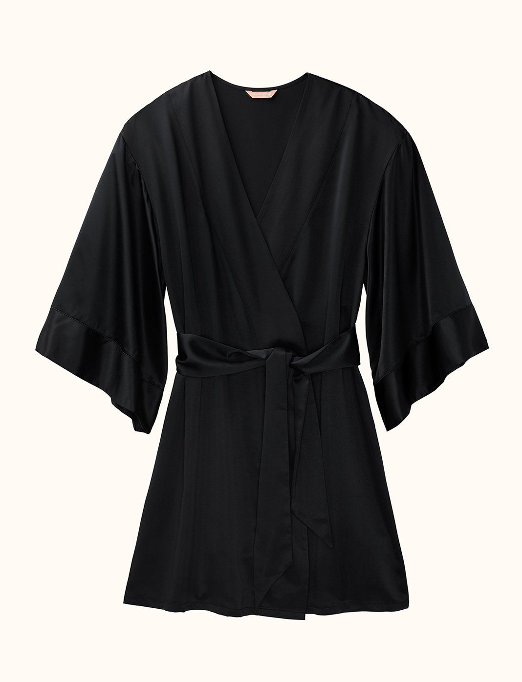 Satin Robe - Black - Polyester -Thirdlove