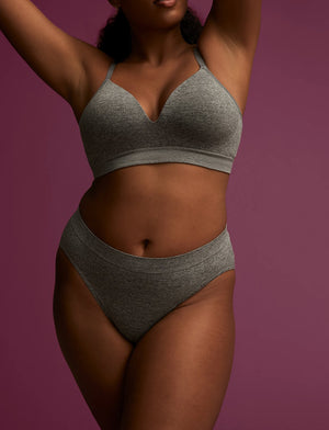 Form Seamless High-Leg Bikini - Gray Heather - Nylon/Spandex - ThirdLove,modelEE