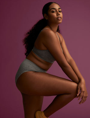 Form Seamless High-Leg Bikini - Gray Heather - Nylon/Spandex - ThirdLove,modelEE