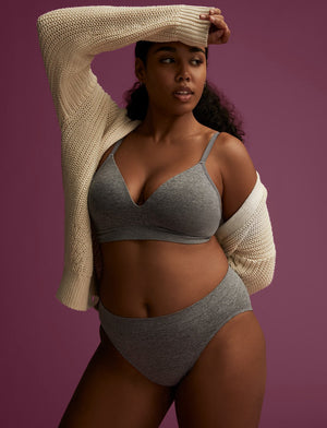 Form Seamless High-Leg Bikini - Gray Heather - Nylon/Spandex - ThirdLove,modelEE