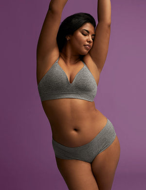 Form Seamless Hipster - Gray Heather - Nylon/Spandex - ThirdLove,modelDD