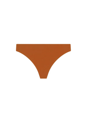 Kit Undergarments Seamless Thong in Cinnamon, 63% nylon, 37% spandex
