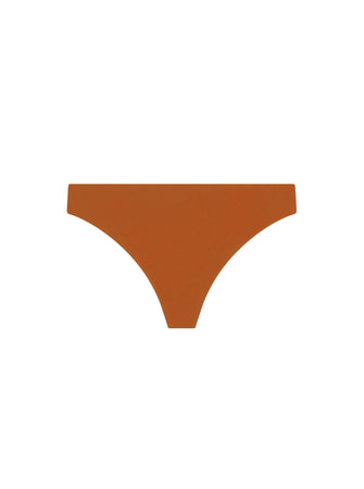 Kit Undergarments Seamless Thong in Cinnamon, 63% nylon, 37% spandex