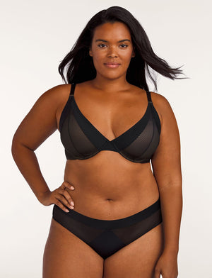 Shadow Stripe Uplift Plunge, Black - Thirdlove - mesh,modelJ