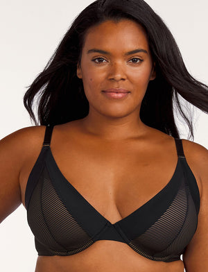 Shadow Stripe Uplift Plunge, Black - Thirdlove - mesh,modelJ