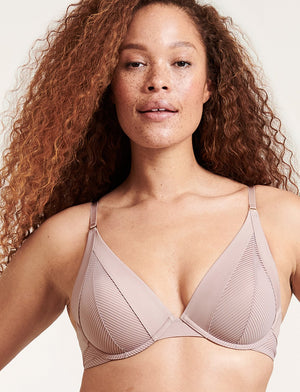 Shadow Stripe Uplift Plunge, Atmosphere - Thirdlove - Nylon/Spandex,modelW