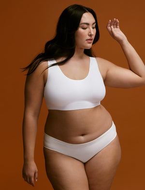 Smoothing Scoop Wireless Bra - White - Nylon/Spandex -Thirdlove