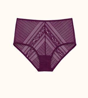 Everyday Lace High Brief - Mulberry - Nylon - ThirdLove,modelF