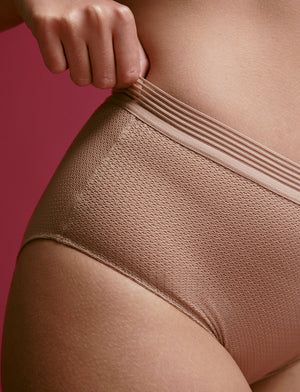 Modern Mesh High Brief - Taupe - Nylon/Spandex - ThirdLove,modelHH