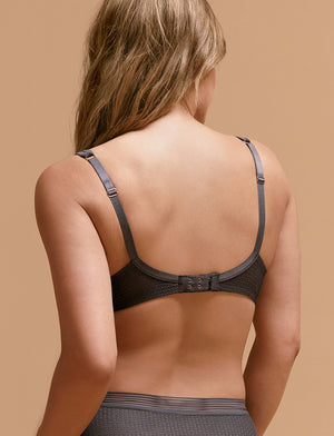Unlined Modern Mesh Scoop Bra, Charcoal - Thirdlove - Nylon/Spandex,modelHH