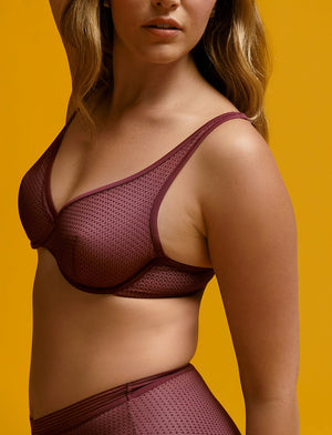 Unlined Modern Mesh Scoop Bra, Pinot/Twilight - Thirdlove - Nylon/Spandex,modelHH
