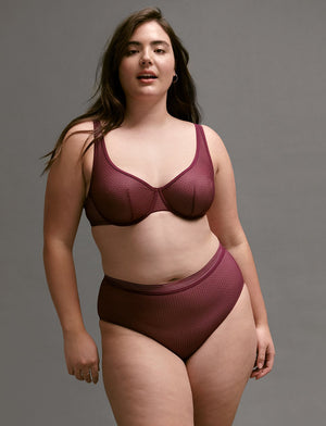 Unlined Modern Mesh Scoop Bra, Pinot/Twilight - Thirdlove - Nylon/Spandex,modelU