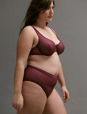 Unlined Modern Mesh Scoop Bra, Pinot/Twilight - Thirdlove - Nylon/Spandex,modelU