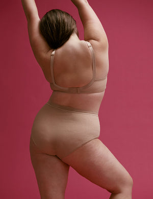 Modern Mesh High Brief - Taupe - Nylon/Spandex - ThirdLove,modelU