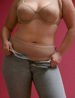 Modern Mesh High Brief - Taupe - Nylon/Spandex - ThirdLove,modelHH