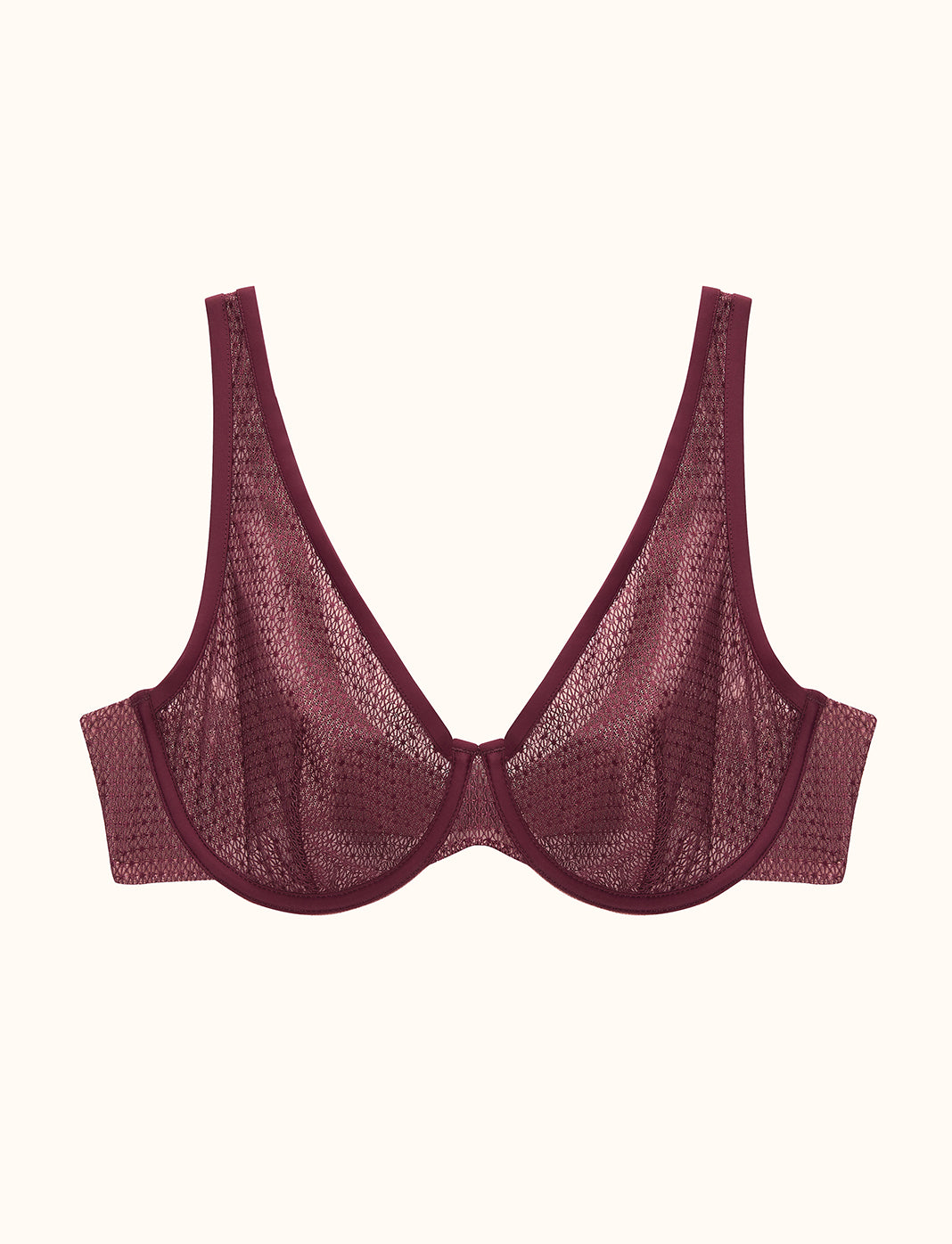 Unlined Modern Mesh Scoop Bra, Pinot/Twilight - Thirdlove - Nylon/Spandex,modelHH