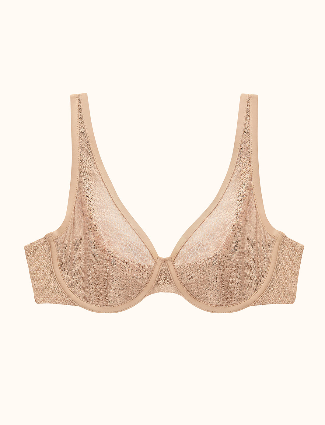 Unlined Modern Mesh Scoop Bra, Taupe - Thirdlove - Nylon/Spandex,modelHH