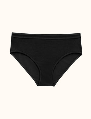 Everyday Cotton Mid-Rise Brief - Black - Cotton/Spandex - ThirdLove,modelN