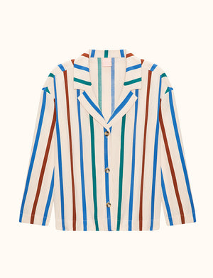 Washable Silk Long Sleeve Top - Rainbow Stripe - Silk -Thirdlove