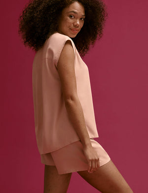 Washable Silk Short Sleeve Top