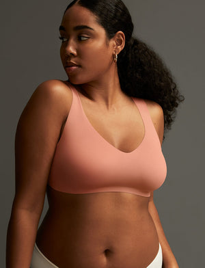 Uplift V-Neck Wireless - Coral - Nylon/Spandex -Thirdlove