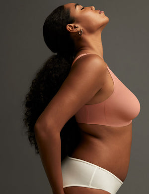 Uplift V-Neck Wireless - Coral - Nylon/Spandex -Thirdlove