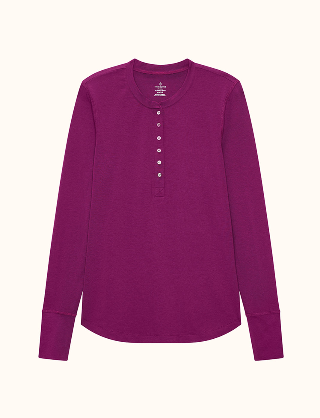 WonderKnit™ Pajama Henley - Berry Crush -  -Thirdlove