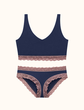 Bloom V-Neck Bralette & Bikini Set