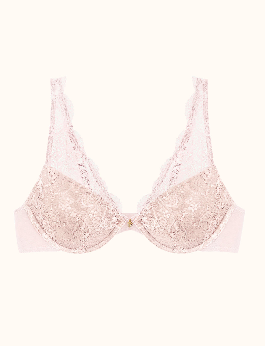 24/7® Lace Contour Plunge Bra, Soft Pink - Thirdlove - Nylon/Spandex